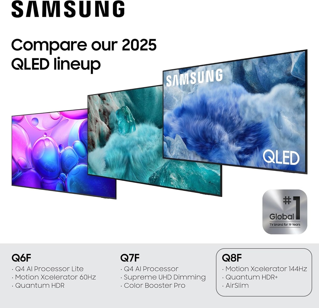 Samsung 75-Inch Class QLED Q8F 4K UHD Smart TV (2025 Model) Q4 AI Processor